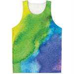 Watercolor Rainbow LGBT Pride Print Men's Tank Top
