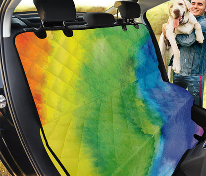 Watercolor Rainbow LGBT Pride Print Pet Car Back Seat Cover