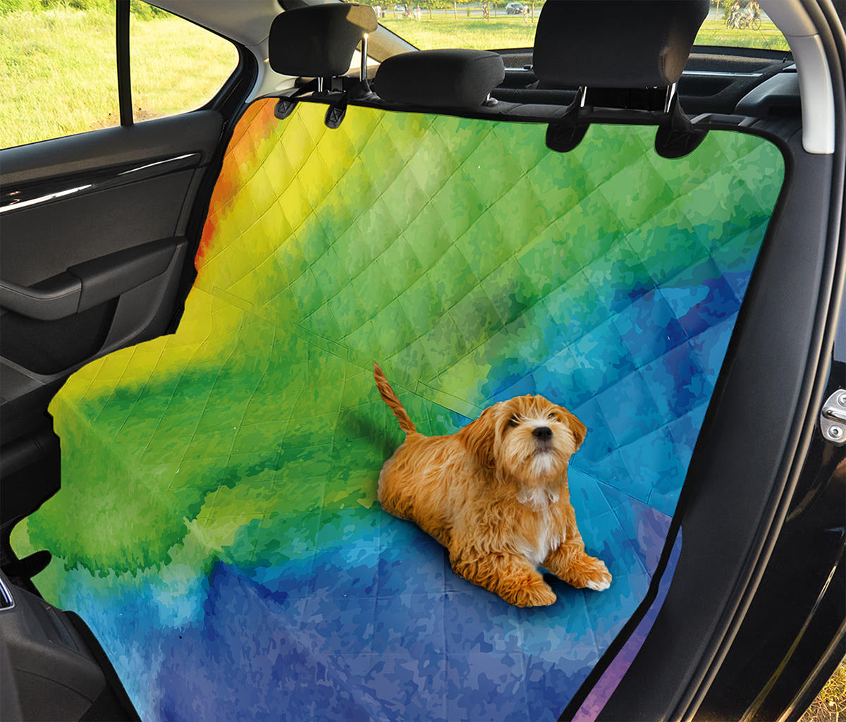 Watercolor Rainbow LGBT Pride Print Pet Car Back Seat Cover