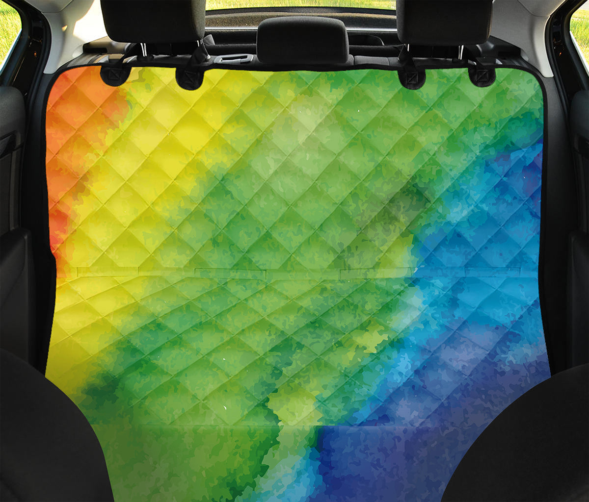 Watercolor Rainbow LGBT Pride Print Pet Car Back Seat Cover