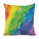 Watercolor Rainbow LGBT Pride Print Pillow Cover