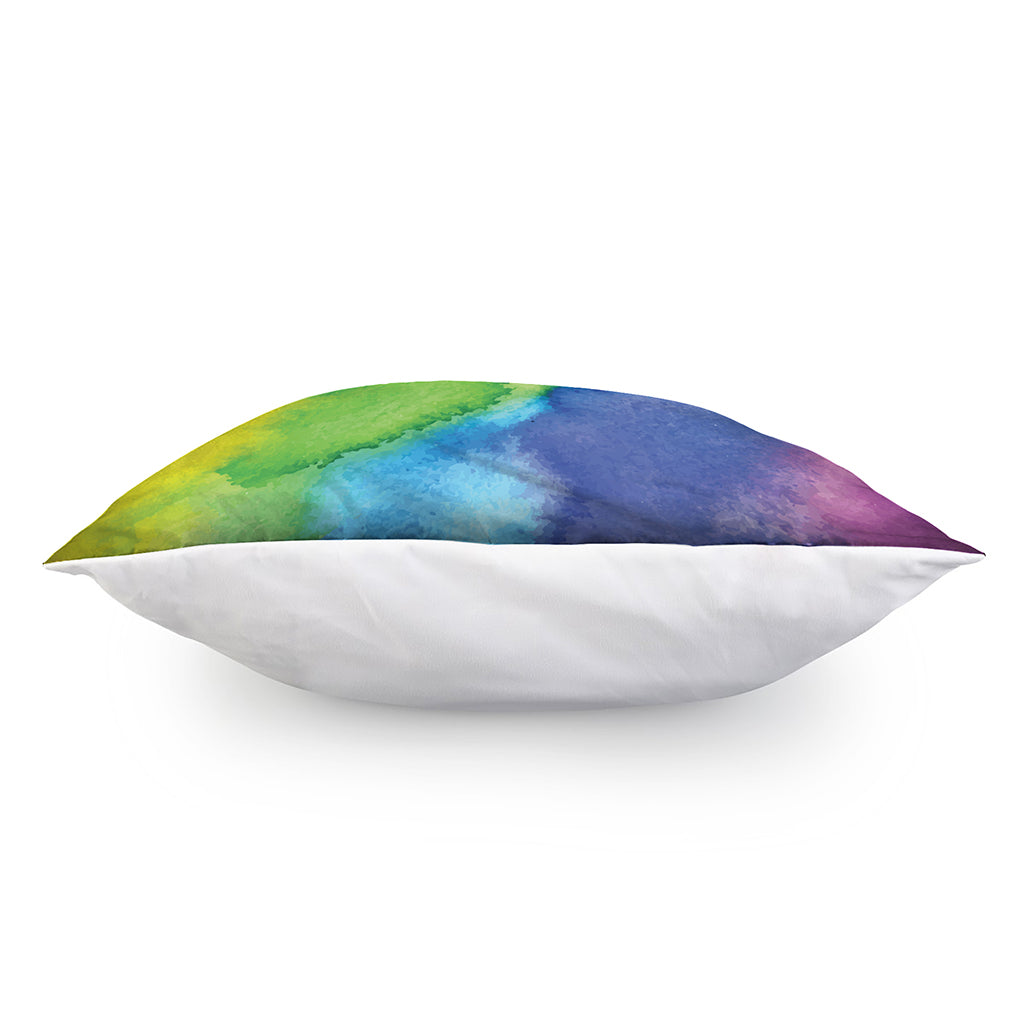 Watercolor Rainbow LGBT Pride Print Pillow Cover