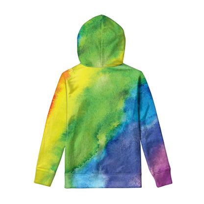 Watercolor Rainbow LGBT Pride Print Pullover Hoodie