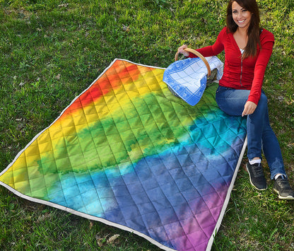 Watercolor Rainbow LGBT Pride Print Quilt