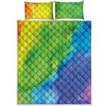 Watercolor Rainbow LGBT Pride Print Quilt Bed Set