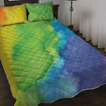 Watercolor Rainbow LGBT Pride Print Quilt Bed Set