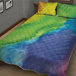 Watercolor Rainbow LGBT Pride Print Quilt Bed Set