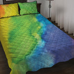 Watercolor Rainbow LGBT Pride Print Quilt Bed Set