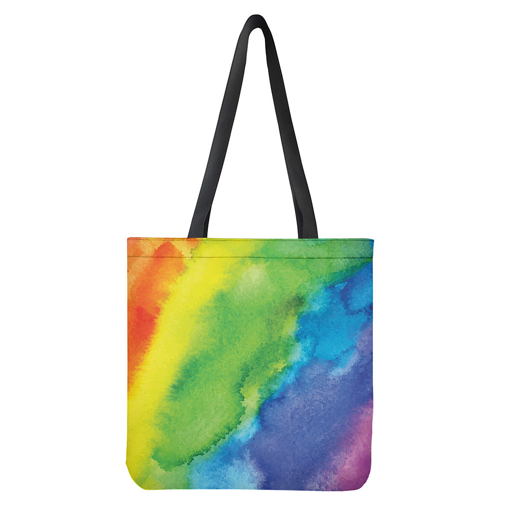 Watercolor Rainbow LGBT Pride Print Tote Bag