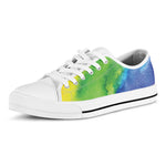 Watercolor Rainbow LGBT Pride Print White Low Top Shoes