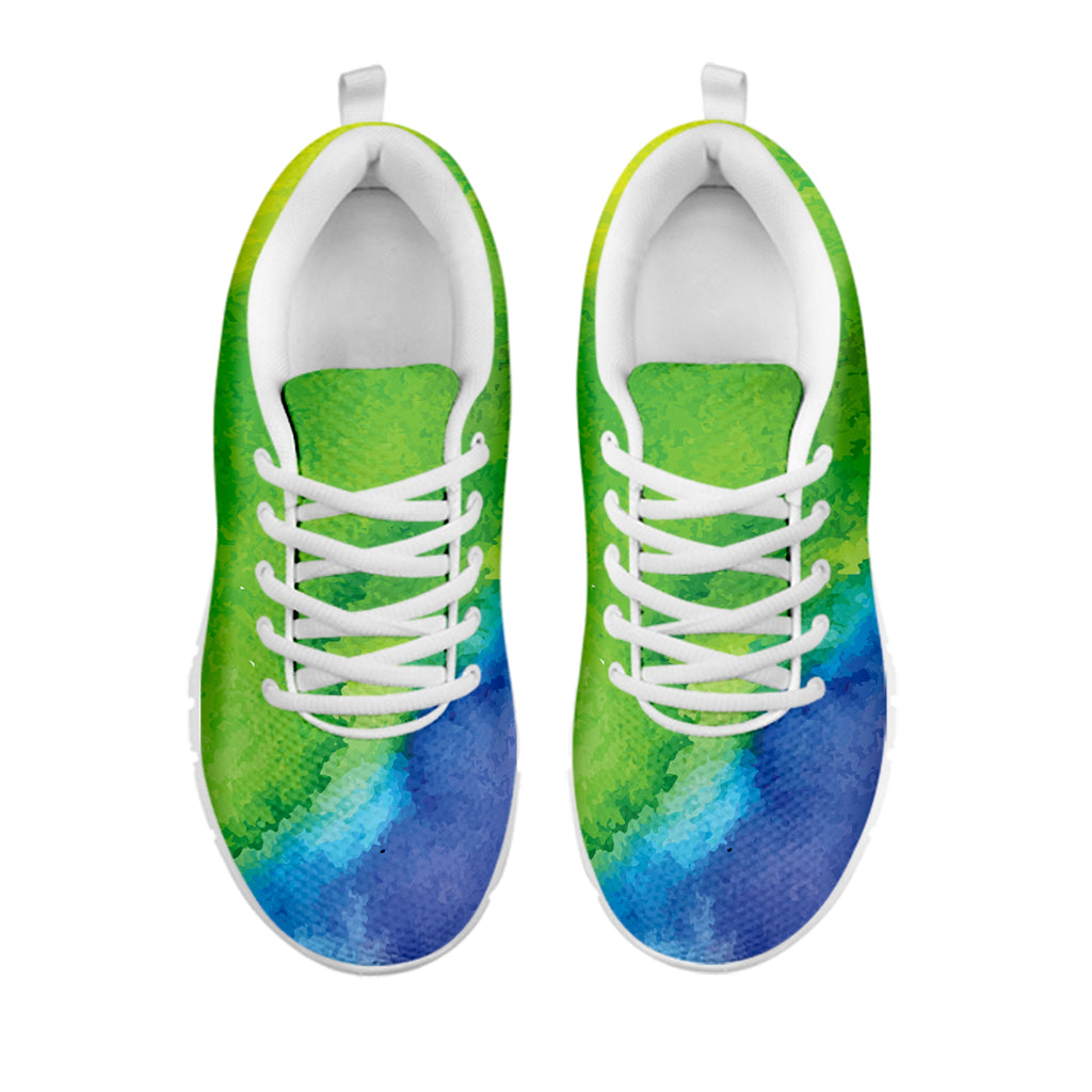 Watercolor Rainbow LGBT Pride Print White Sneakers