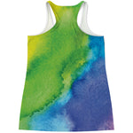 Watercolor Rainbow LGBT Pride Print Women's Racerback Tank Top