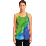 Watercolor Rainbow LGBT Pride Print Women's Racerback Tank Top