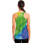 Watercolor Rainbow LGBT Pride Print Women's Racerback Tank Top