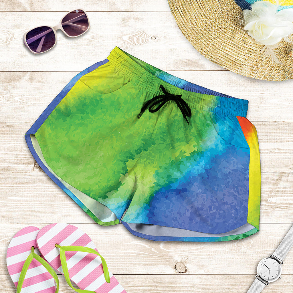 Watercolor Rainbow LGBT Pride Print Women's Shorts