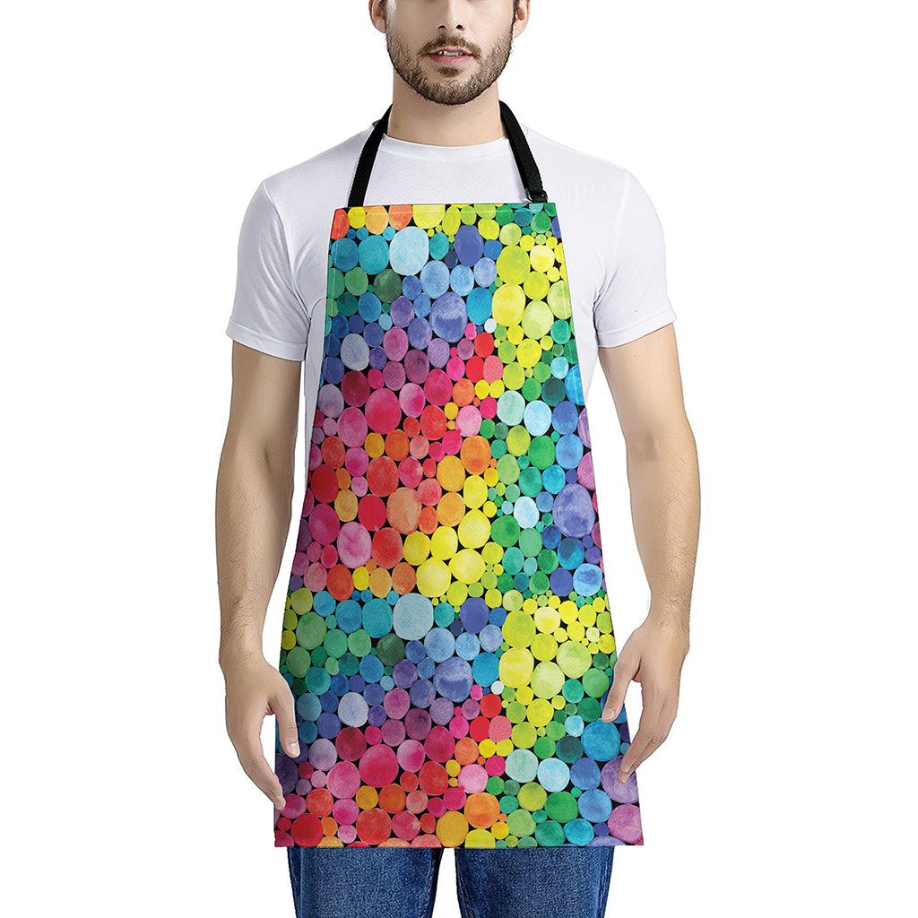 Watercolor Rainbow Pattern Print Apron