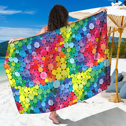 Watercolor Rainbow Pattern Print Beach Sarong Wrap