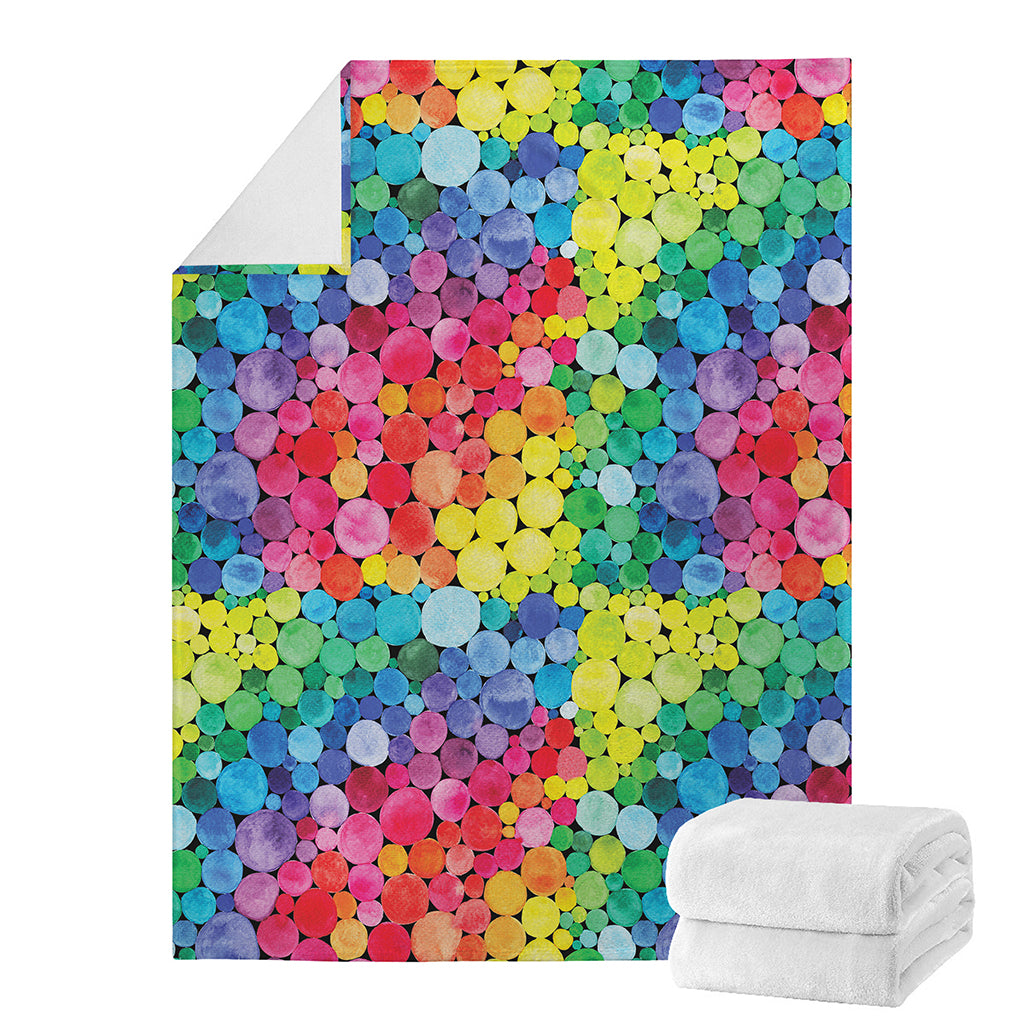 Watercolor Rainbow Pattern Print Blanket