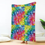 Watercolor Rainbow Pattern Print Blanket