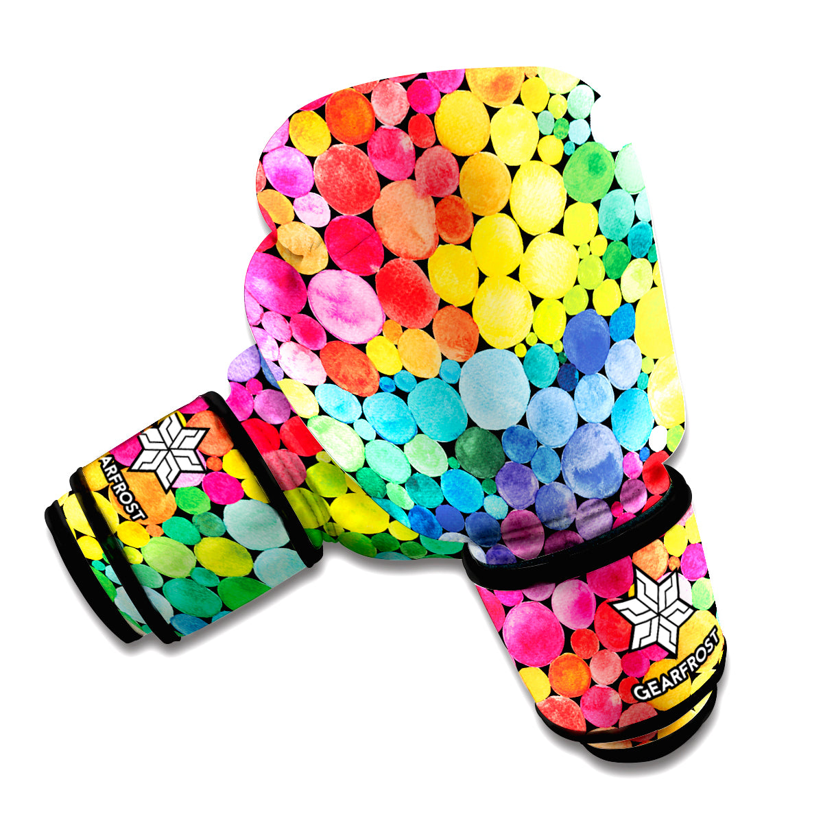 Watercolor Rainbow Pattern Print Boxing Gloves
