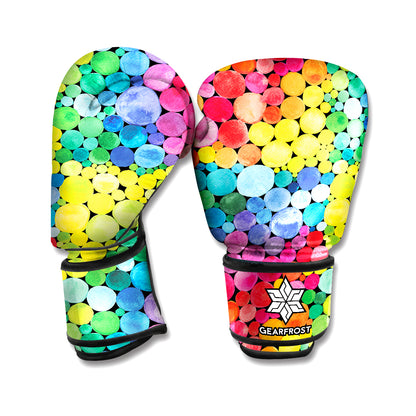 Watercolor Rainbow Pattern Print Boxing Gloves