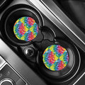 Watercolor Rainbow Pattern Print Car Coasters