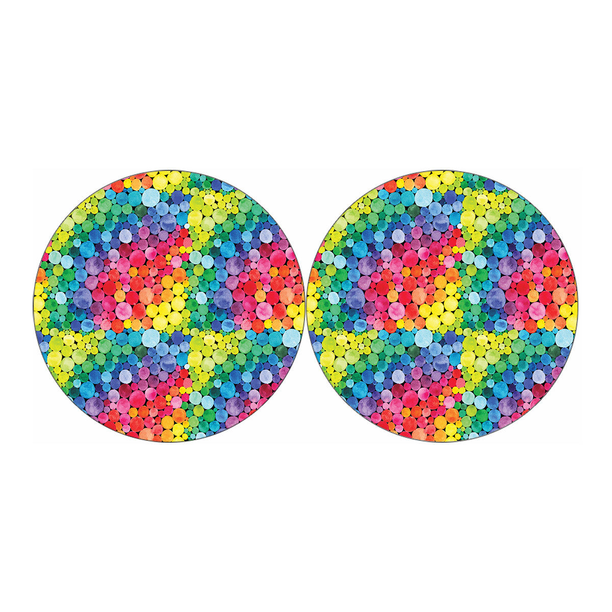 Watercolor Rainbow Pattern Print Car Coasters