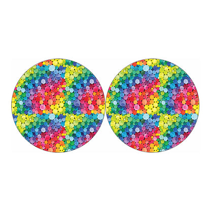 Watercolor Rainbow Pattern Print Car Coasters