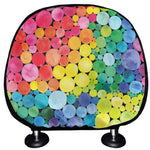 Watercolor Rainbow Pattern Print Car Headrest Covers