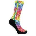 Watercolor Rainbow Pattern Print Crew Socks