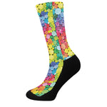 Watercolor Rainbow Pattern Print Crew Socks