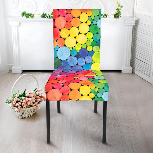 Watercolor Rainbow Pattern Print Dining Chair Slipcover