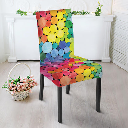 Watercolor Rainbow Pattern Print Dining Chair Slipcover