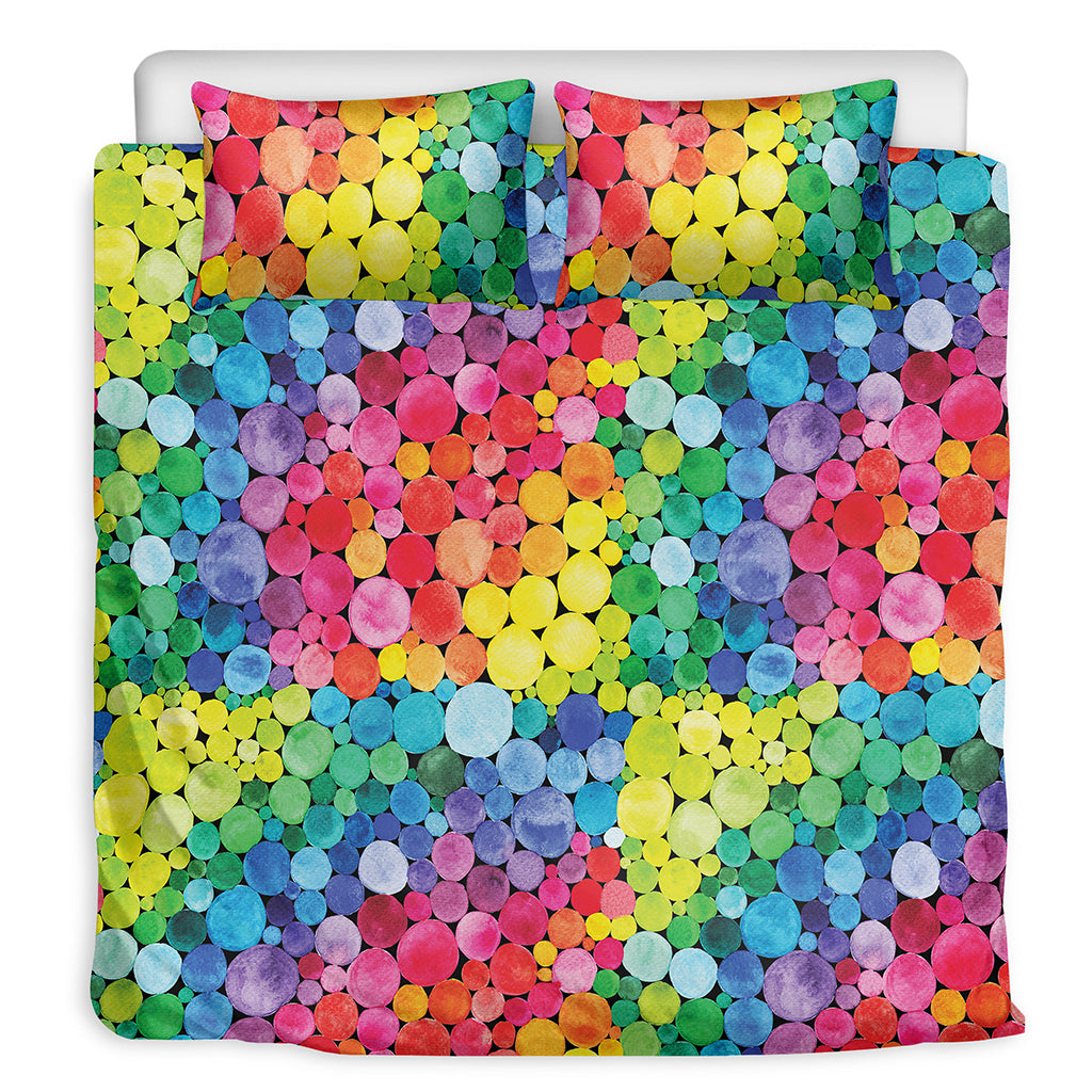 Watercolor Rainbow Pattern Print Duvet Cover Bedding Set