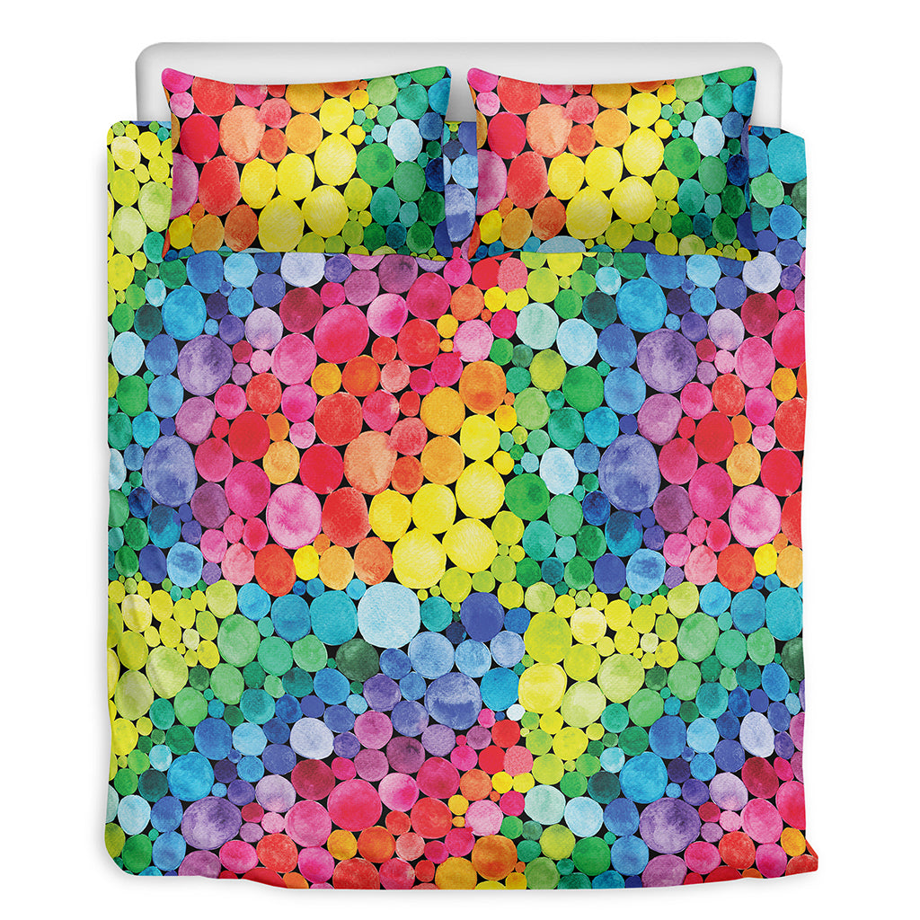 Watercolor Rainbow Pattern Print Duvet Cover Bedding Set