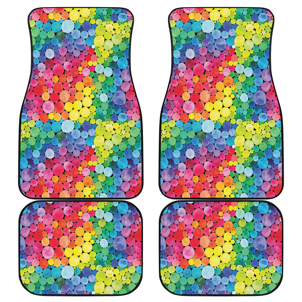 Watercolor Rainbow Pattern Print Front and Back Car Floor Mats