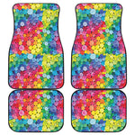 Watercolor Rainbow Pattern Print Front and Back Car Floor Mats