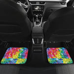 Watercolor Rainbow Pattern Print Front and Back Car Floor Mats