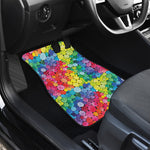 Watercolor Rainbow Pattern Print Front and Back Car Floor Mats