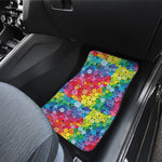 Watercolor Rainbow Pattern Print Front and Back Car Floor Mats