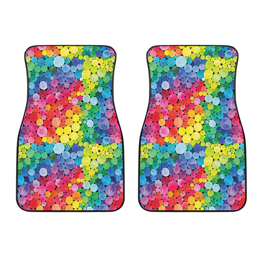 Watercolor Rainbow Pattern Print Front Car Floor Mats