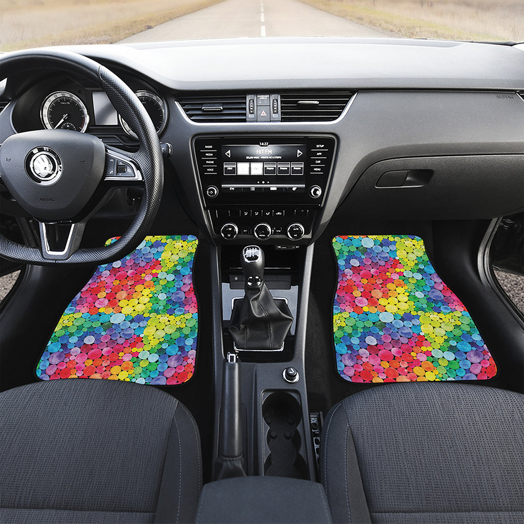 Watercolor Rainbow Pattern Print Front Car Floor Mats
