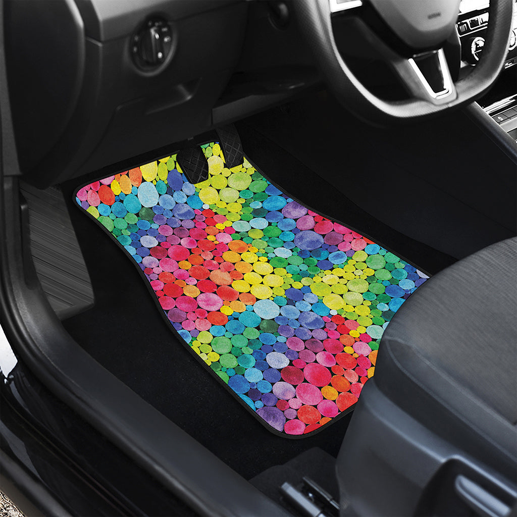 Watercolor Rainbow Pattern Print Front Car Floor Mats