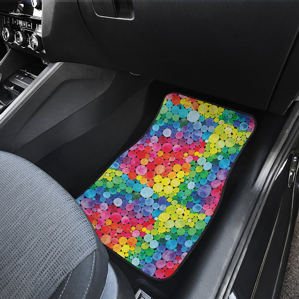 Watercolor Rainbow Pattern Print Front Car Floor Mats