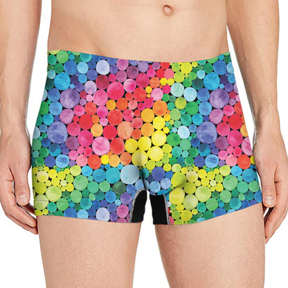 Watercolor Rainbow Pattern Print Men's Boxer Briefs