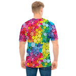 Watercolor Rainbow Pattern Print Men's T-Shirt