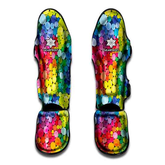 Watercolor Rainbow Pattern Print Muay Thai Shin Guard