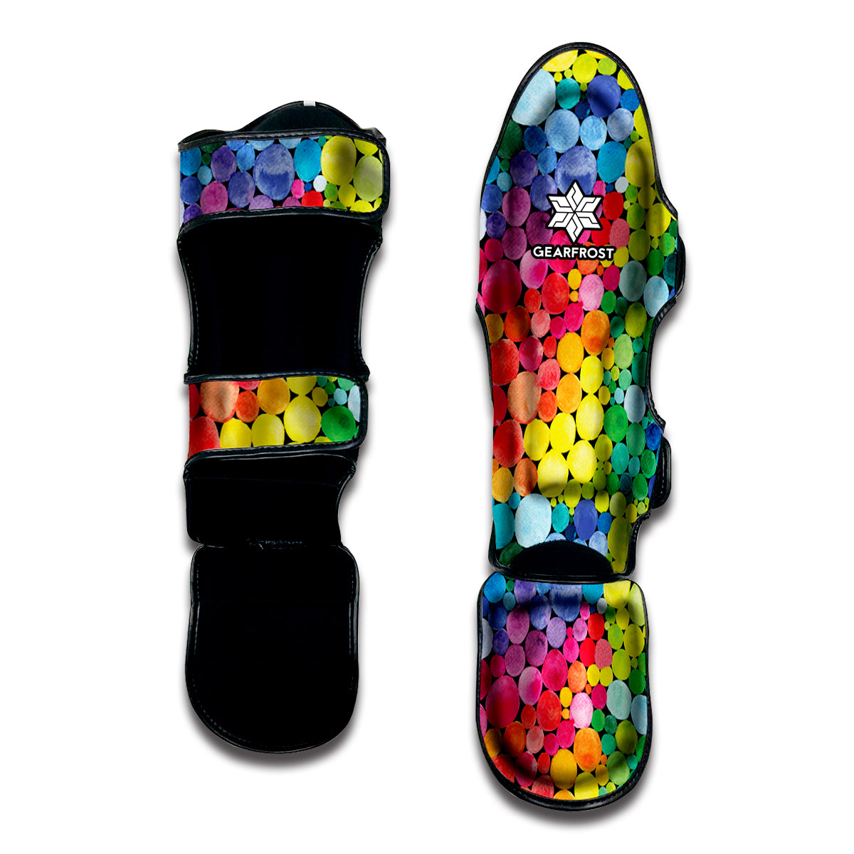 Watercolor Rainbow Pattern Print Muay Thai Shin Guard
