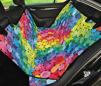Watercolor Rainbow Pattern Print Pet Car Back Seat Cover