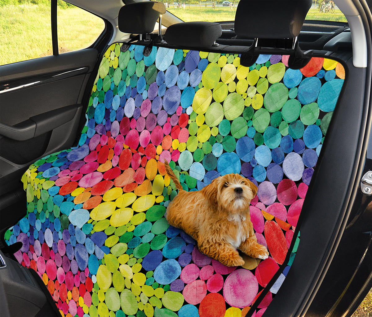 Watercolor Rainbow Pattern Print Pet Car Back Seat Cover
